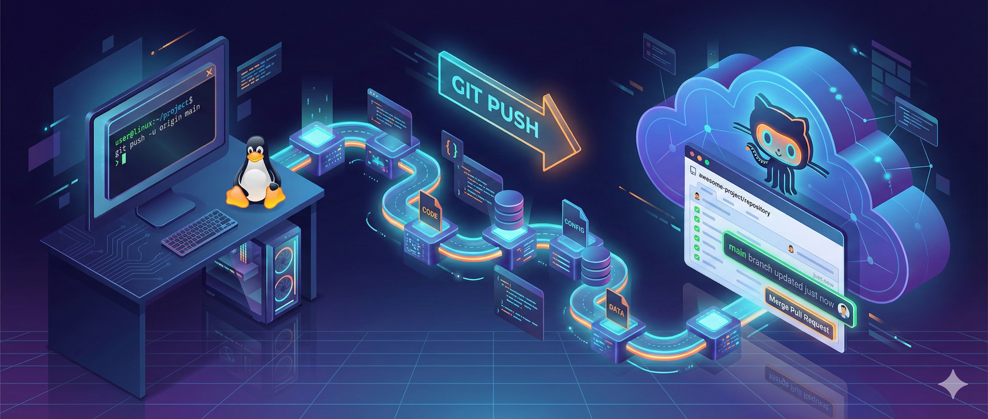 Cara Push Project dari Linux ke GitHub Menggunakan Git Remote
